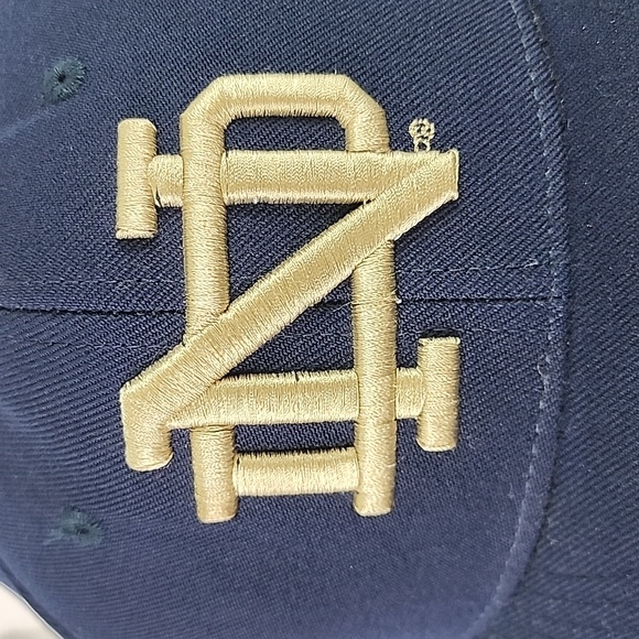 Zephyr 32/5 Chopped navy blue gold Norte Dame Fighting Irish hat cap Size 7 1/8 - Picture 2 of 9